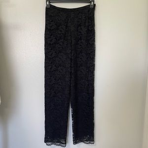 Norton McNaughton Vintage Black Floral Lace pants jumpsuit